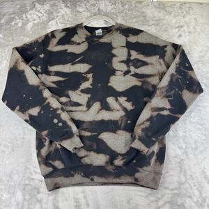 Gildan Heavy Blend Sweatshirt Youth XL Black Bleached Grunge 90's Unique (1253)